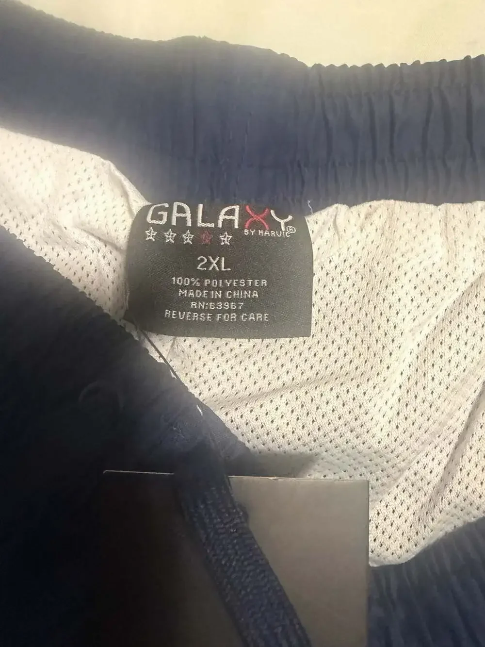Galaxy by Harvic Men's Colorblock Swim Trunks Size 2XL Navy Blue White